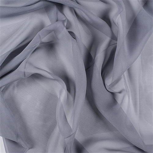 Runway Silks Gray Wide Silk Chiffon Fabric - Reorderable