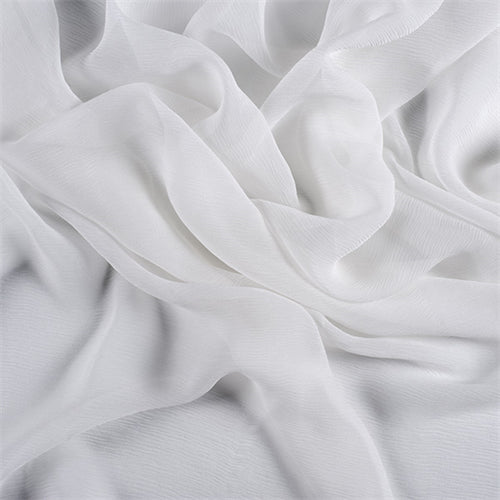 Runway Silks Ivory Crinkled Silk Chiffon Fabric - Reorderable