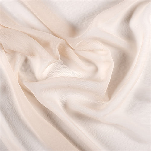 Runway Silks Champagne Crinkled Silk Chiffon Fabric - Reorderable