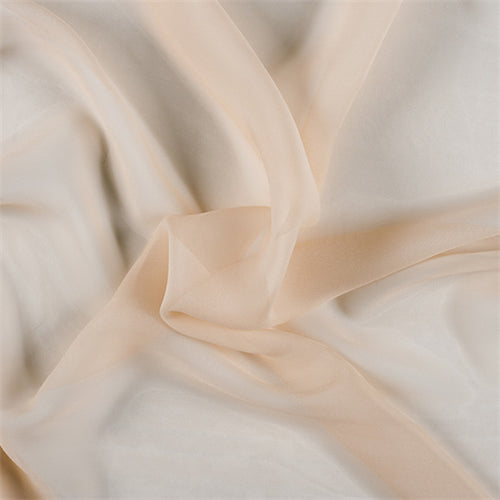 Runway Silks Bisque Crinkled Silk Chiffon Fabric - Reorderable