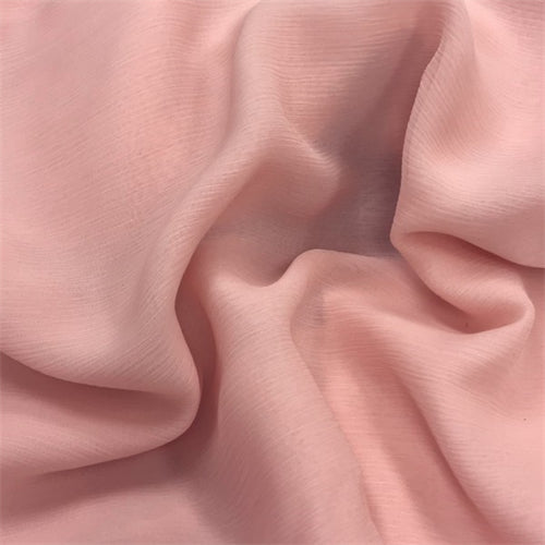 Runway Silks Blush Pink Crinkled Silk Chiffon Fabric - Reorderable