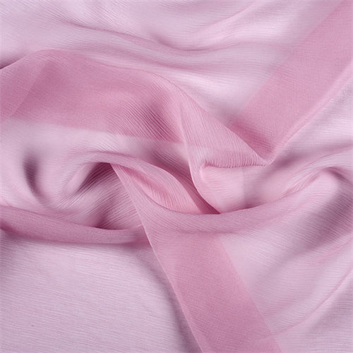 Runway Silks Bubble Gum Crinkled Silk Chiffon Fabric - Reorderable