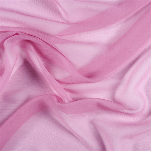 Runway Silks Hot Pink Crinkled Silk Chiffon Fabric - Reorderable