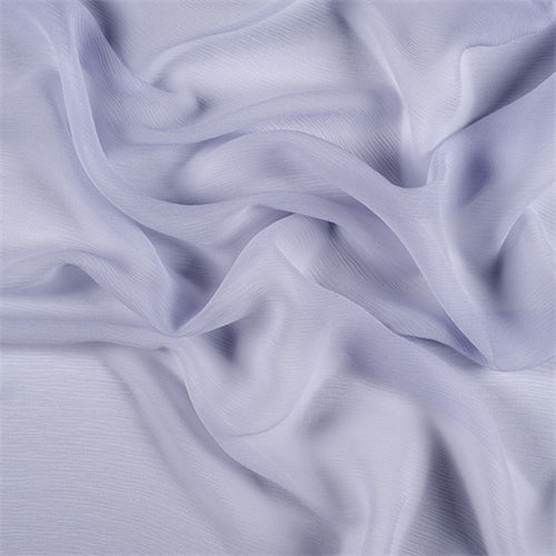 Runway Silks Light Blue Crinkled Silk Chiffon Fabric - Reorderable