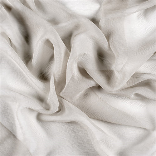 Runway Silks Light Gray Crinkled Silk Chiffon Fabric - Reorderable