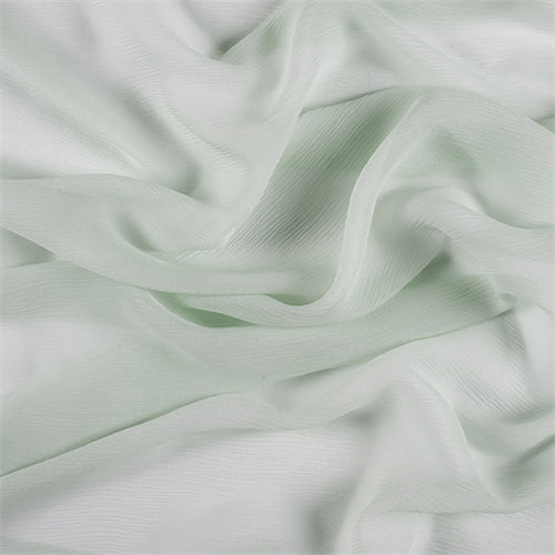 Runway Silks Sage Green Crinkled Silk Chiffon Fabric - Reorderable
