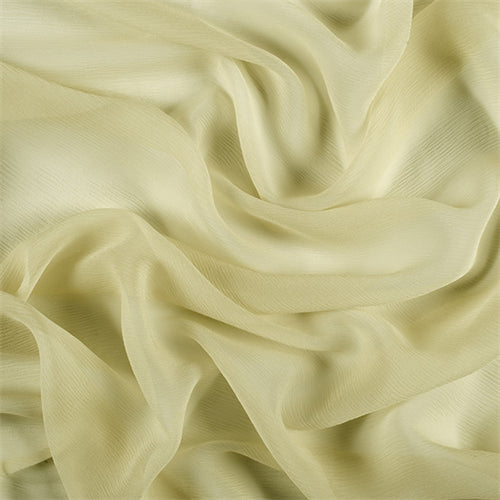 Runway Silks Chartreuse Crinkled Silk Chiffon Fabric - Reorderable