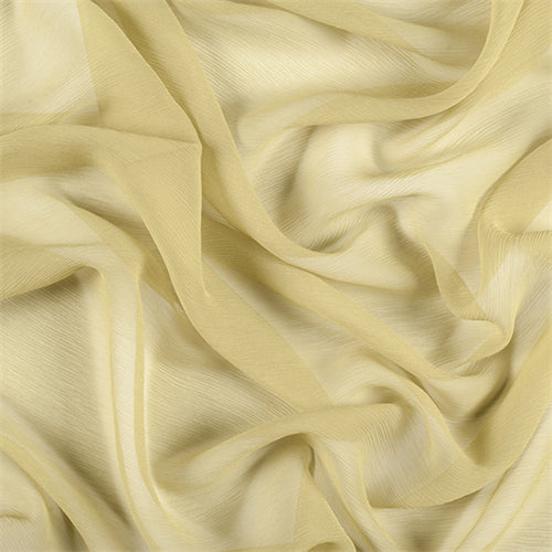 Runway Silks Pale Green Crinkled Silk Chiffon Fabric - Reorderable