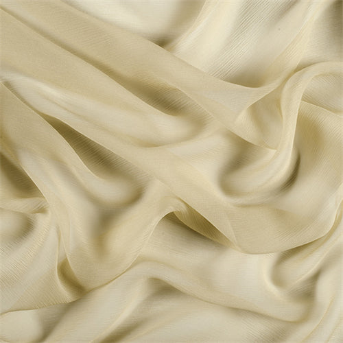 Runway Silks Peridot Green Crinkled Silk Chiffon Fabric - Reorderable