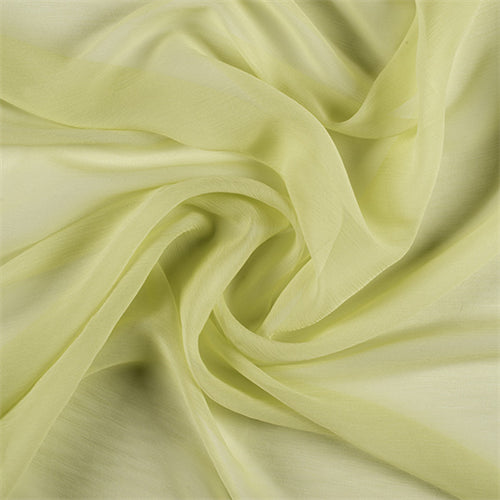 Runway Silks Light Lime Crinkled Silk Chiffon Fabric - Reorderable