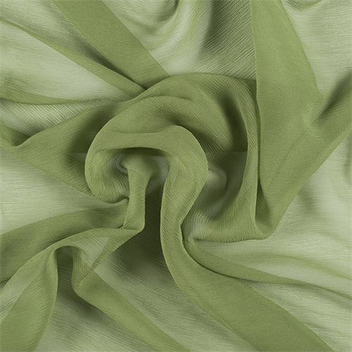 Runway Silks Apple Green Crinkled Silk Chiffon Fabric - Reorderable