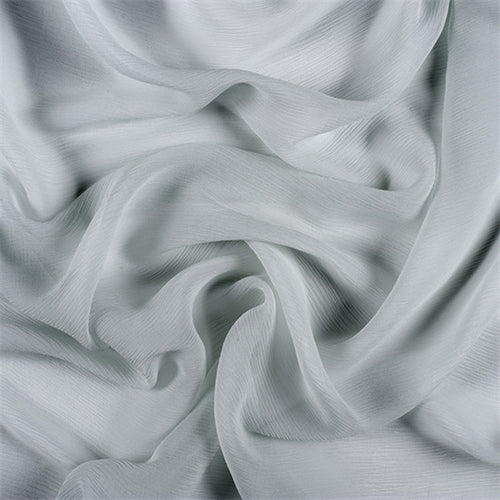 Runway Silks Pale Blue Crinkled Silk Chiffon Fabric - Reorderable