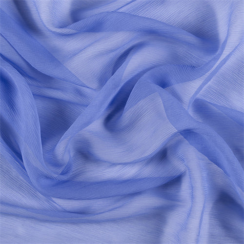 Runway Silks Periwinkle Crinkled Silk Chiffon Fabric - Reorderable