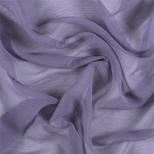 Runway Silks Amethyst Crinkled Silk Chiffon Fabric - Reorderable