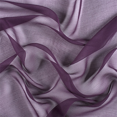 Runway Silks Eggplant Crinkled Silk Chiffon Fabric - Reorderable