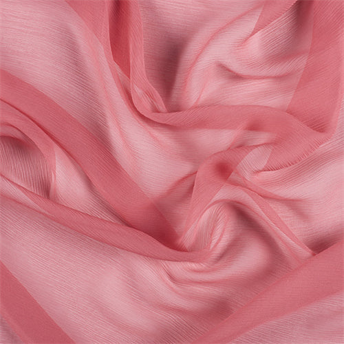 Runway Silks Coral Crinkled Silk Chiffon Fabric - Reorderable