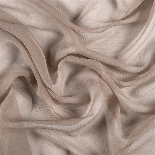 Runway Silks Bronze Crinkled Silk Chiffon Fabric - Reorderable