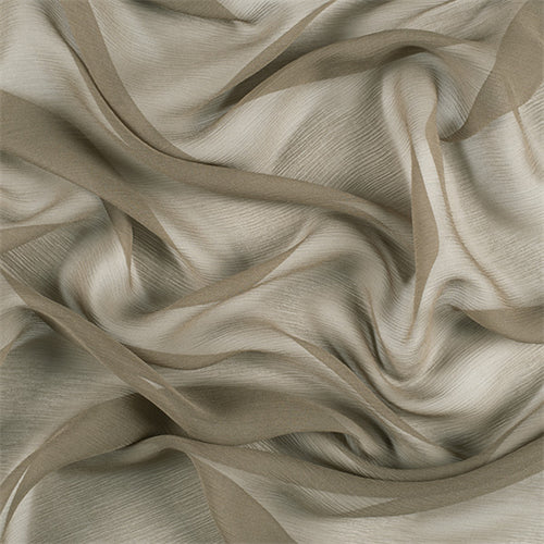 Runway Silks Dark Olive Crinkled Silk Chiffon Fabric - Reorderable