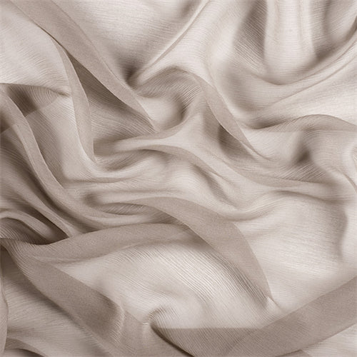 Runway Silks Taupe Crinkled Silk Chiffon Fabric - Reorderable