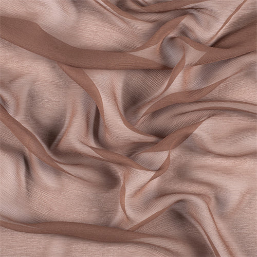 Runway Silks Brown Crinkled Silk Chiffon Fabric - Reorderable