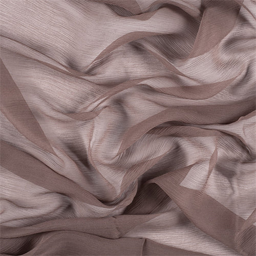 Runway Silks Dark Taupe Crinkled Silk Chiffon Fabric - Reorderable