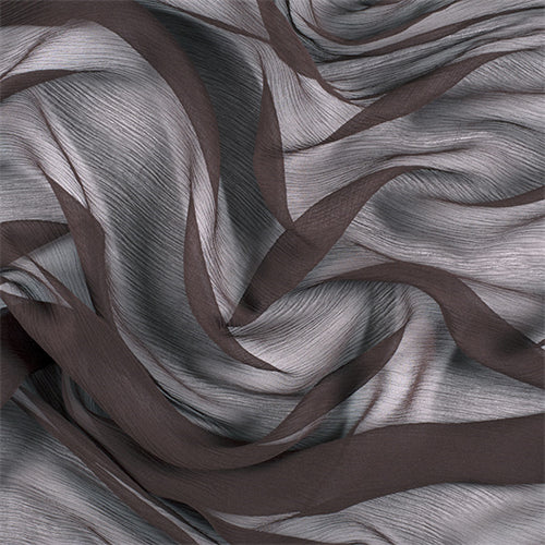 Runway Silks Espresso Crinkled Silk Chiffon Fabric - Reorderable