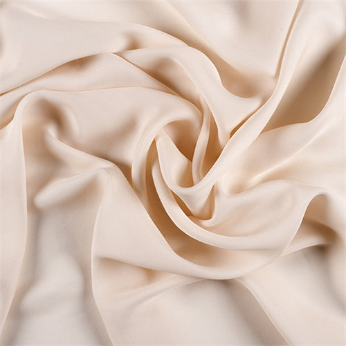 Runway Silks Cream Silk Double Georgette Fabric - Reorderable