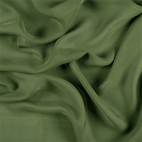 Runway Silks Grass Green Silk Double Georgette Fabric - Reorderable