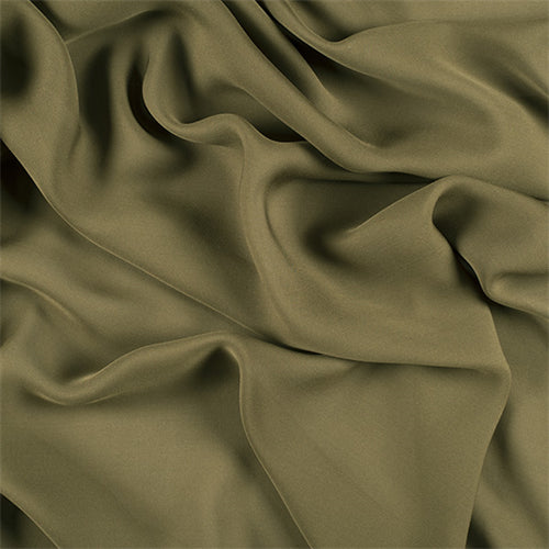 Runway Silks Moss Green Silk Double Georgette Fabric - Reorderable