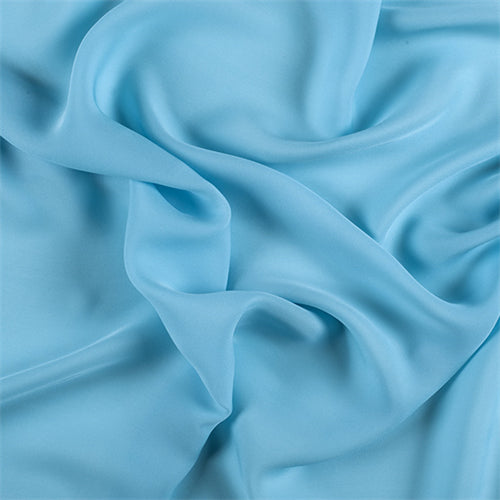 Runway Silks Aqua Silk Double Georgette Fabric - Reorderable