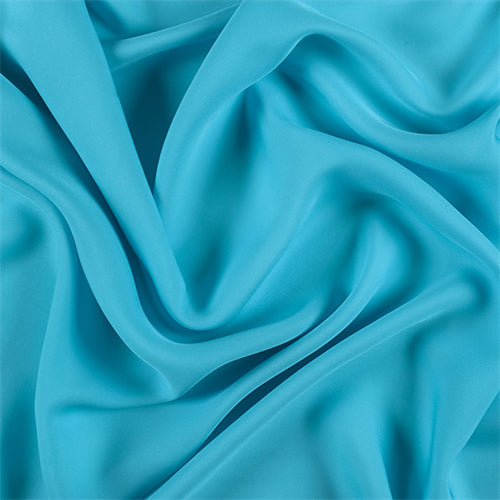 Runway Silks Turquoise Silk Double Georgette Fabric - Reorderable