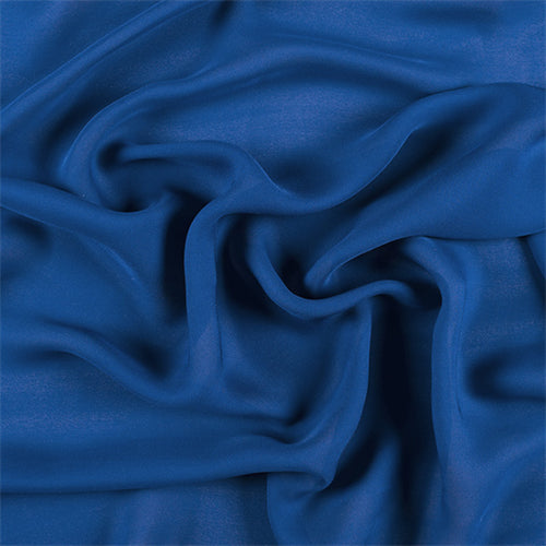 Runway Silks Blue Silk Double Georgette Fabric - Reorderable