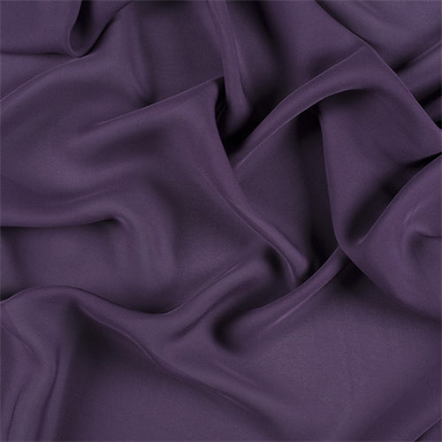 Runway Silks Eggplant Silk Double Georgette Fabric - Reorderable