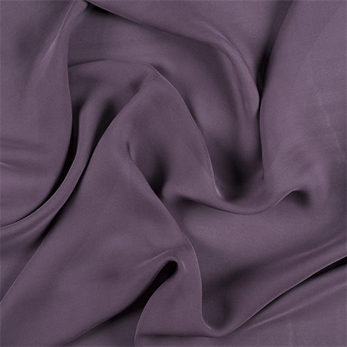 Runway Silks Aubergine Silk Double Georgette Fabric - Reorderable