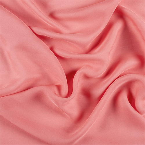 Runway Silks Coral Orange Silk Double Georgette Fabric - Reorderable