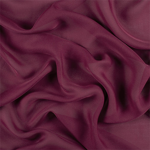 Runway Silks Burgundy Silk Double Georgette Fabric - Reorderable