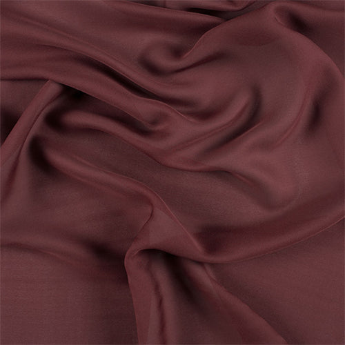 Runway Silks Dark Brick Red Silk Double Georgette Fabric - Reorderable