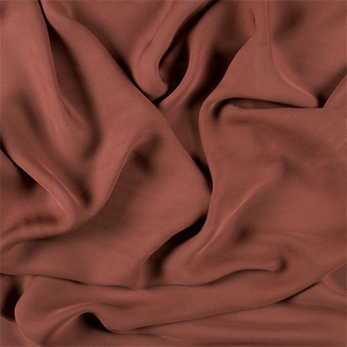 Runway Silks Rust Silk Double Georgette Fabric - Reorderable
