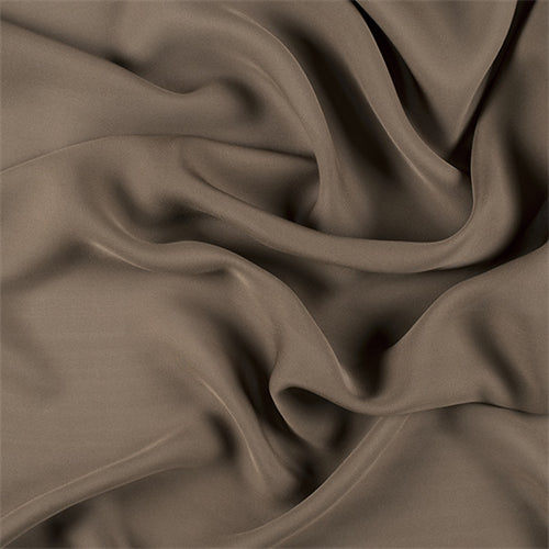 Runway Silks Olive Brown Silk Double Georgette Fabric - Reorderable