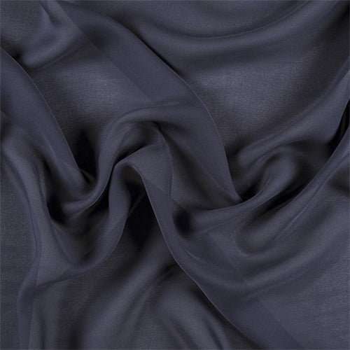 Runway Silks Navy Blue Silk Double Georgette Fabric - Reorderable