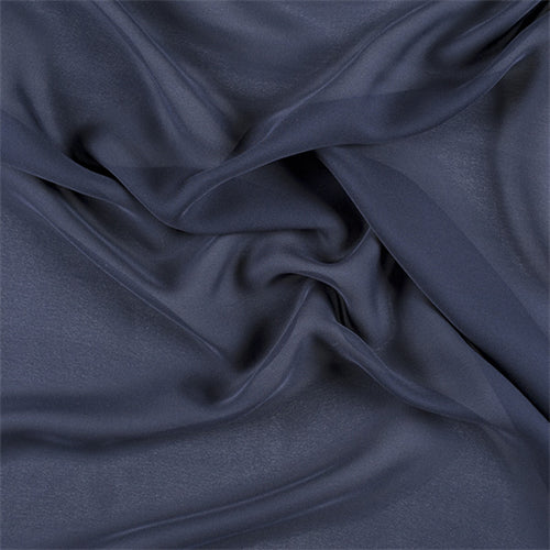 Runway Silks Midnight Navy Silk Double Georgette Fabric - Reorderable