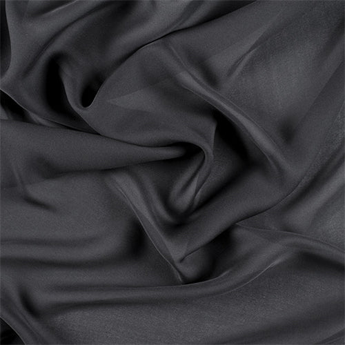 Runway Silks Black Silk Double Georgette Fabric - Reorderable