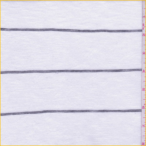 2 1/2 YD PC-White/Black Stripe Slubbed Sweater Knit Fabric
