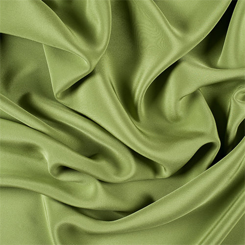 Runway Silks Apple Green 4 Ply Silk Crepe Fabric - Reorderable