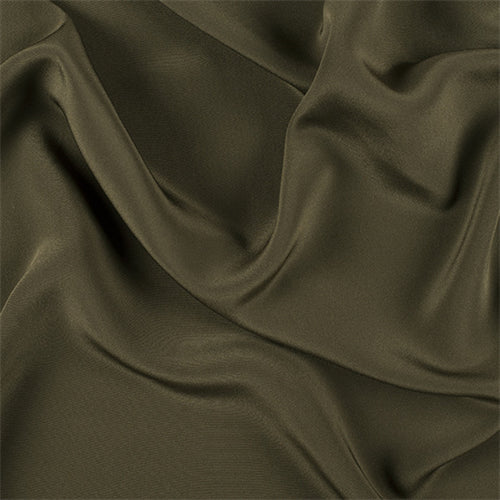 Runway Silks Moss Green 4 Ply Silk Crepe Fabric - Reorderable