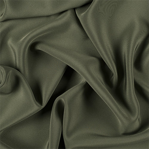 Runway Silks Olive Green 4 Ply Silk Crepe Fabric - Reorderable