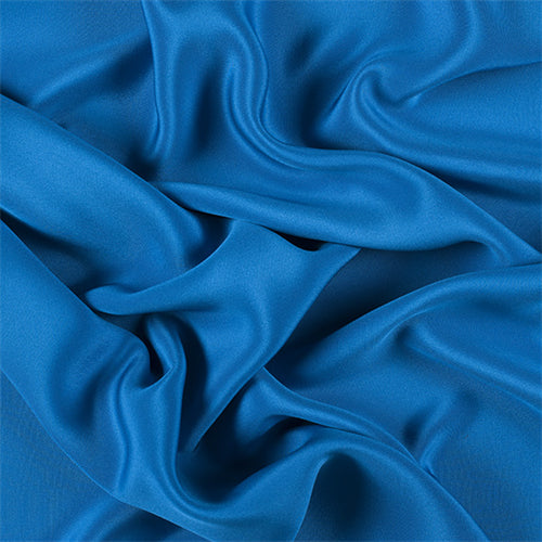 Runway Silks Bright Blue 4 Ply Silk Crepe Fabric - Reorderable