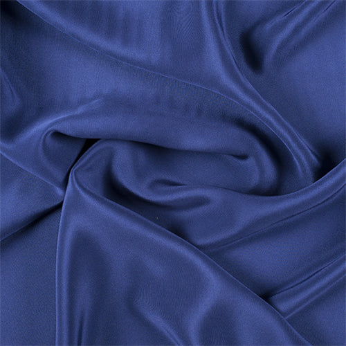 Runway Silks Dark Blue 4 Ply Silk Crepe Fabric - Reorderable