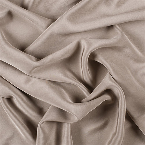 Runway Silks Taupe 4 Ply Silk Crepe Fabric - Reorderable