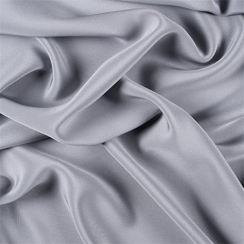 Runway Silks Silver Gray 4 Ply Silk Crepe Fabric - Reorderable